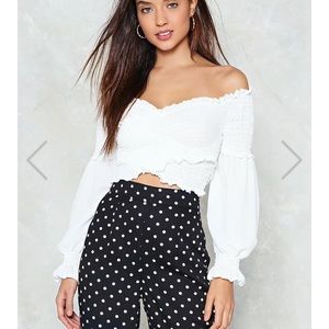 Nasty Gal off the shoulder crop top